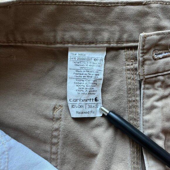 Tan Carhartt Carpenter Pants Mens 36x32 - Picture 2 of 6